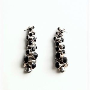 COPY - ZARA BLACK GLASS EARRINGS
